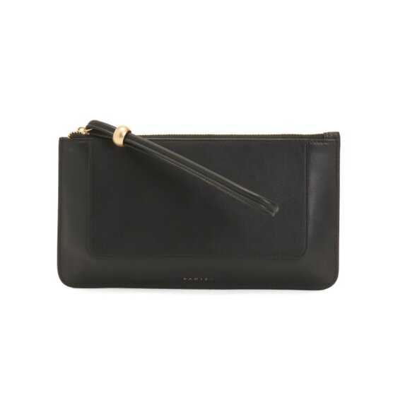RADLEY LONDON Black Leather The Compton Medium Zip Top Pouch